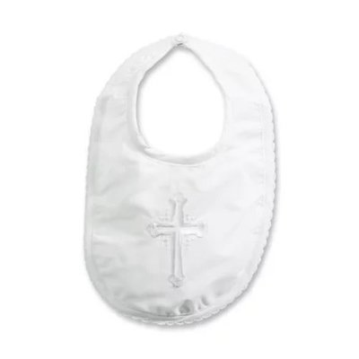 Elegant Baby/Baby Needs Christening Bib - Plain Cross