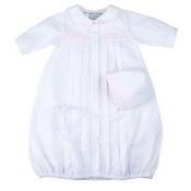 Feltman Brothers White with Pink Trim & Dot Infant Gown & Hat