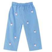 Zuccini Santa Embroidered Party Blue Corduroy Pant