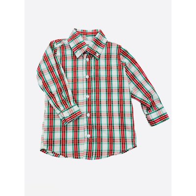 Green Plaid Ls Button Down Shirt Doodlebugs Children S Finery Gifts