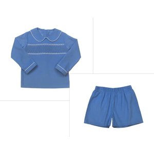 Lullaby Set Blue Cord Liam Shirt/Stewart Short Set