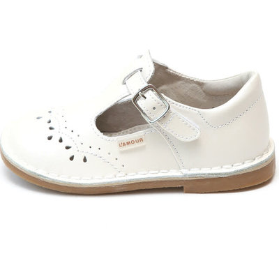 L'Amour Ruthie Stitched Pearl White Maryjane