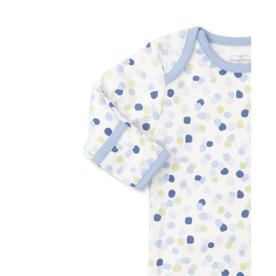 Kissy Kissy Blue Dabbled Dots Knotted Sack Gown