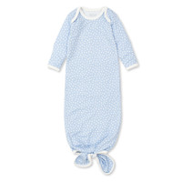 Kissy Kissy Light Blue White Dot Knotted Sack Gown