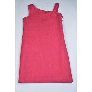 Maggie Breen Hot Pink Linen One Shoulder Dress
