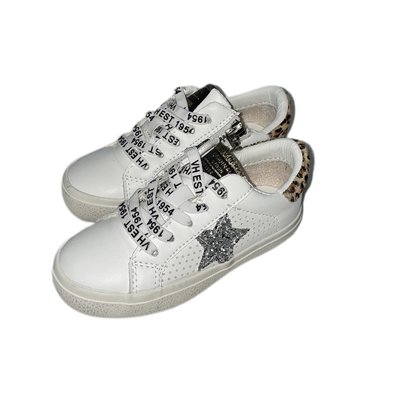 Vintage Havana Leopard Tab Silver Glitter Star Sneaker