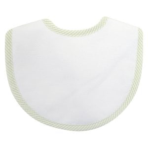 3 Marthas Green Seersucker Stripe Pique Bib