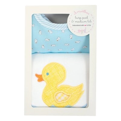 3 Marthas Yellow Duck Bib/Burp Box Set