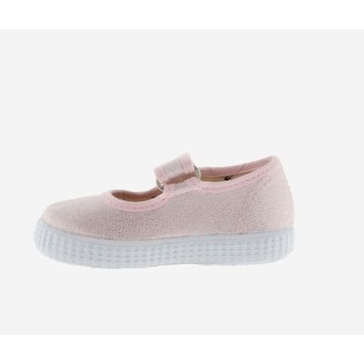 Metallic Light Rosa Velcro Mary Jane