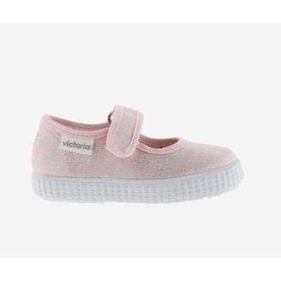 Metallic Light Rosa Velcro Mary Jane