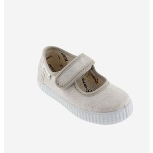 Victoria Metallic Beige Velcro Mary Jane