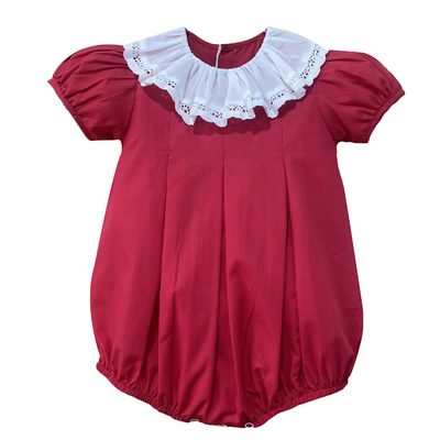 Remember Nguyen Red Reese Girl Bubble w/Lace Collar