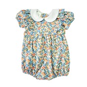 Lulu Bebe Kristy Floral Ruffle Bubble with White Collar