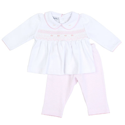 Magnolia Baby Delaney and Dillon Smocked Collared 2 PC Pant Set