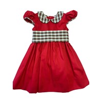 Lulu Bebe Natalie Red/Plaid Dress w/ Sash