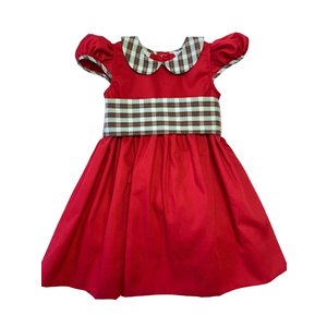 Lulu Bebe Natalie Red/Plaid Dress w/ Sash