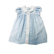 Lulu Bebe Princess Embroidered Blue Dress with White Collar