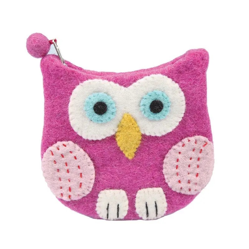 Pink Owl Face Coin Purse - Doodlebugs Children's Finery & Gifts