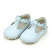 L'Amour Lt Blue Elodie Scalloped T-Bar Crib Maryjane