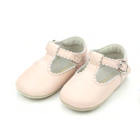 L'Amour Pink Elodie Scalloped T-Bar Crib Maryjane