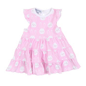 Magnolia Baby All Ears Printed Pink Tiered Flutters Dress Set