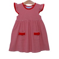 Trotter Street Kids Lucy Dress- Red Stripe