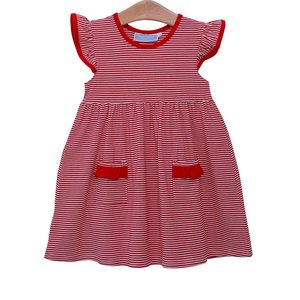 Trotter Street Kids Lucy Dress- Red Stripe