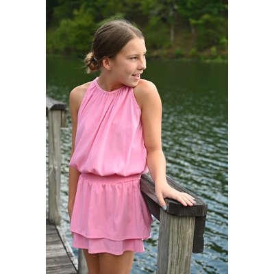 Pleat Collection Wells Dress Hot Pink