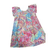 Forever Young Coral Paisley Ruffle Sleeve Dress