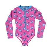Prodoh Strawberry Moon Crab Girls Surf and Turf Long Sleeve Swimsuit