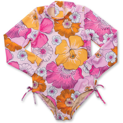 Shade Critters Blooming Hibiscus Longsleeve 1-Piece Bathing Suit
