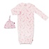 Magnificent Baby Pink Jolie Giraffe Organic Cotton Magnetic Gown Set NB-3M
