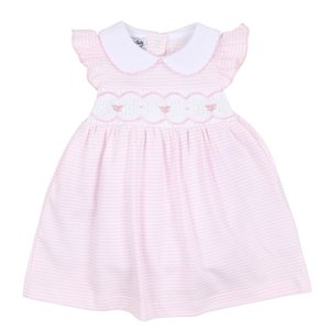 Magnolia Baby Arthur and Anna Pink Smocked Collared Flutter Dress Set