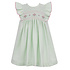 Petit Bebe Green & White Float Dress w/ Pink Smocking