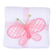 3 Marthas Butterfly Kisses Applique Burp Cloth