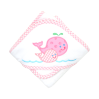 3 Marthas Pink Whale Towel w/ Washcloth Box Set