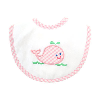 3 Marthas Pink Whale Feeding Bib