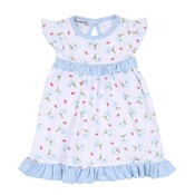 Magnolia Baby Bluebirds and Cherries Printed Ruffle Flutters Dress Set