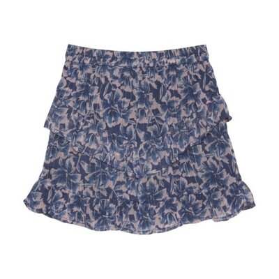 Robo Indigo Blue Skirt Big Flower