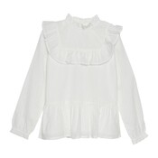 Robo Cloud Blouse Dobby Square Ruffle