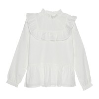 Robo Cloud Blouse Dobby Square Ruffle