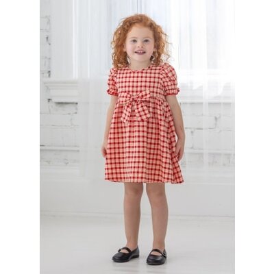 Best of Chums Red Paisley Woven Plaid Dress