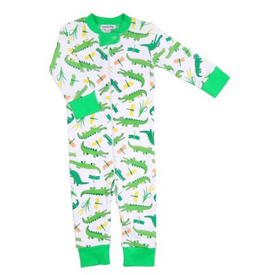 Magnolia Baby Gators Zipped Pajama Celery