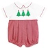 Bailey Boys Christmas Trees on Red Microcheck Dressy Bubble
