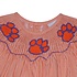 Southern Saturday Orange/Purple Smocked Bishop Dress