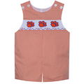 Southern Saturday Orange/Purple Smocked Shortall