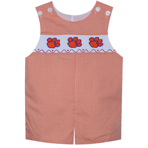 Southern Saturday Orange/Purple Smocked Shortall