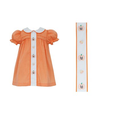 Anavini Halloween Orange Gingham Dress