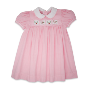 Lullaby Set Pink Mini Gingham Ruth Ribbon Dress