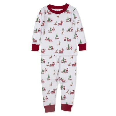Kissy Kissy Santa's Sleigh Christmas Pajama Set Snug Prt